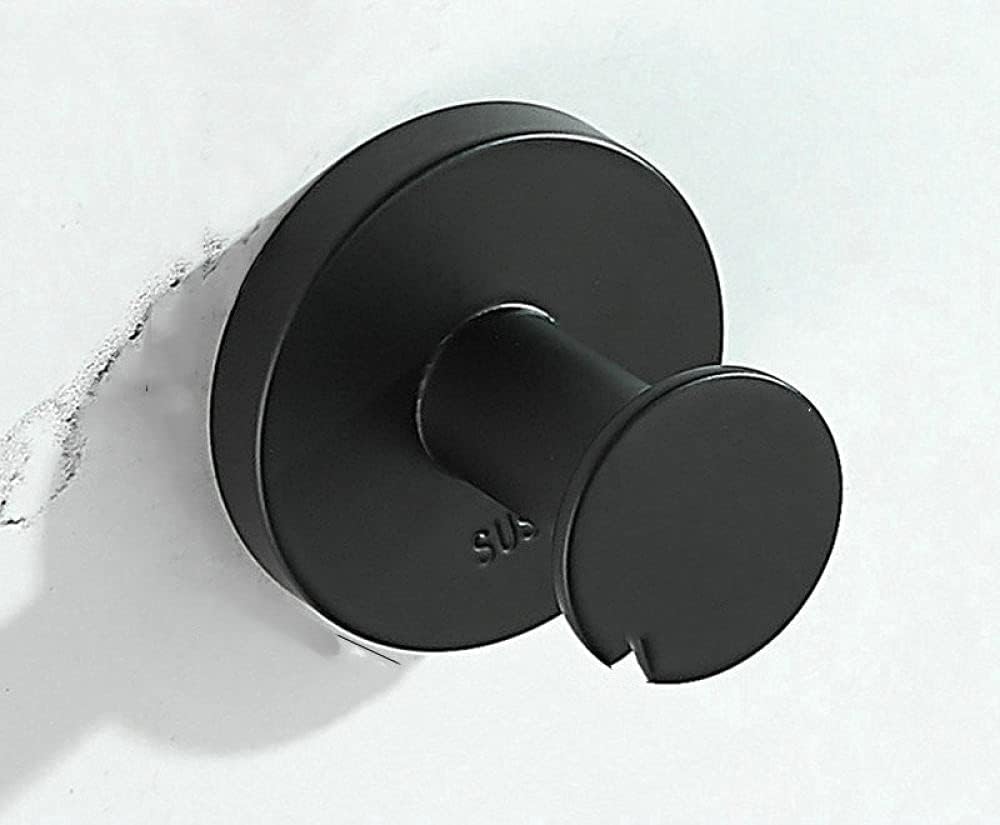 Black Stainless Steel Robe Hook Wall Mounted Towel Hook Clothes Hook Bathroom Hardware Hooks Chrome U Small Style