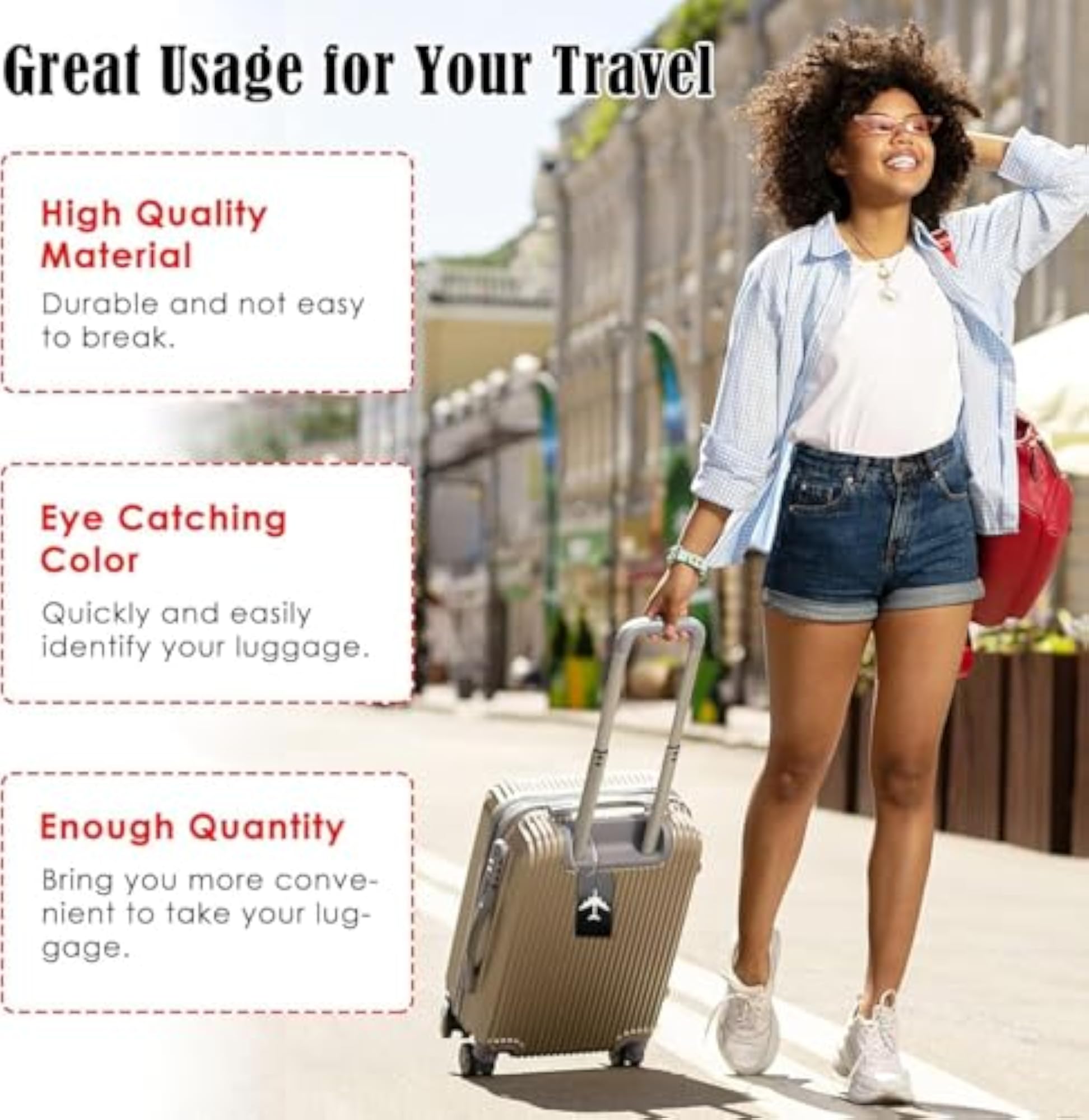Travel Lock and Luggage Tag Set with 3-Digit Combination