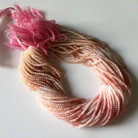 Opale rose 3mm perles rondelles facettées naturelles pour créer un bijou poétique