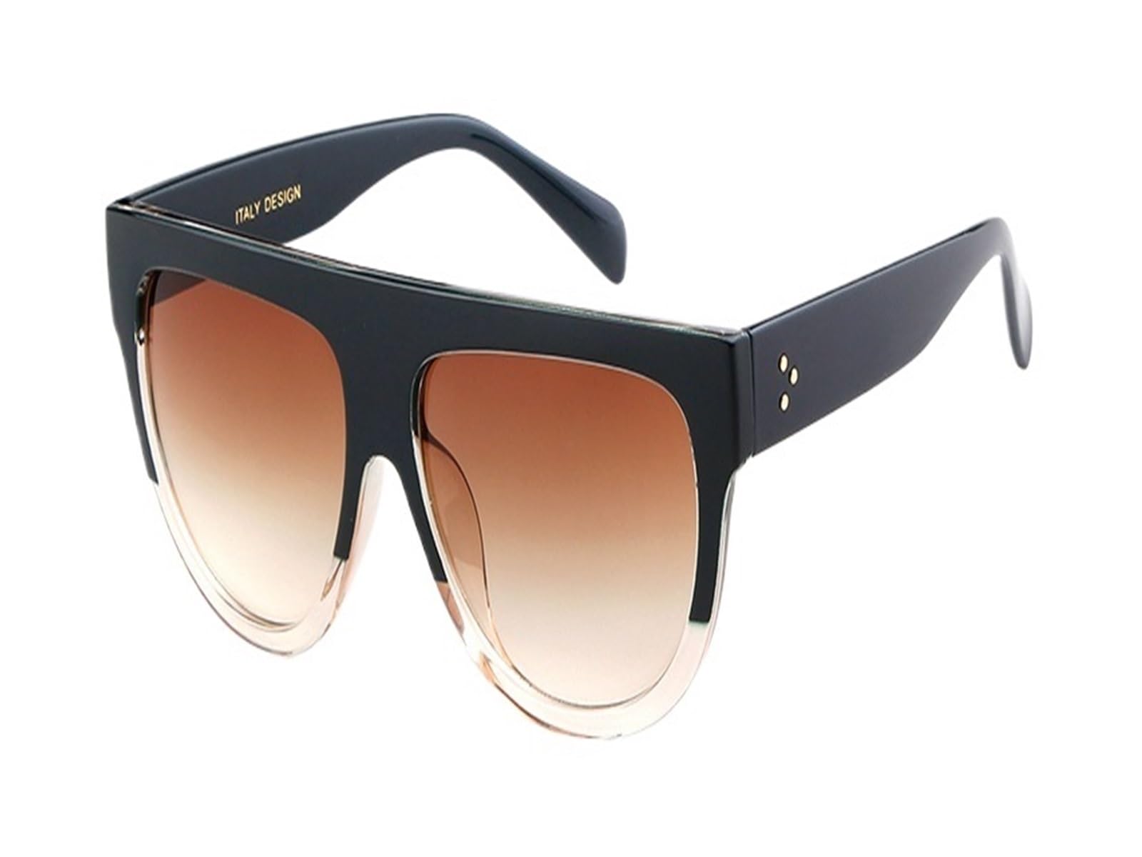 Bgmcsferg Unisex C10 Women Shield Sunglasses Oversized Flat Top Lady Bicolor Sun Glasses Big Shades