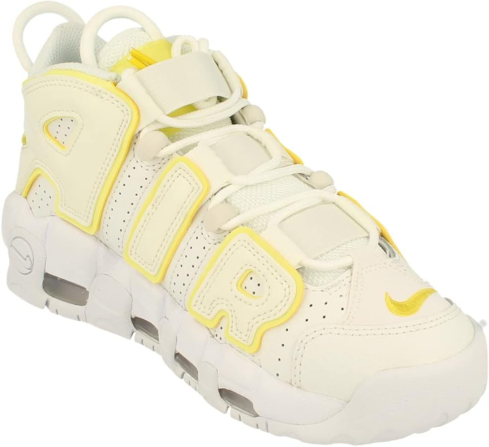 Air More Uptempo Trainers in Summit White Opti Yellow by Nike
