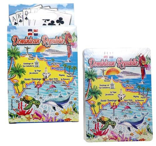 Baraja de naipes coleccionable mapa República Dominicana miniatura 3