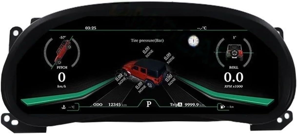 Car LCD Cluster Instrument Speed Meter Multimedia Monitor Miles Modification Panel Digital Dashboard Compatible For Jeep Wrangler 2011-2017
