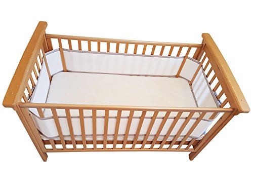 Lot de 4 tours de lit respirants - Double couche de rembourrage - Sans risque d'enchevêtrement - Conformes aux normes de sécurité - Mailles tridimensionnelles pour permettre à l'air de circuler Cover