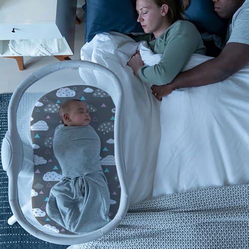 Image of Stretch Fitted Bassinet Sheet Set BROLEX 2 Pack Cradle Sheets for Bassinet Pad /Mattress,Unisex Boys Girls,Ultra Soft,Whale Cloud