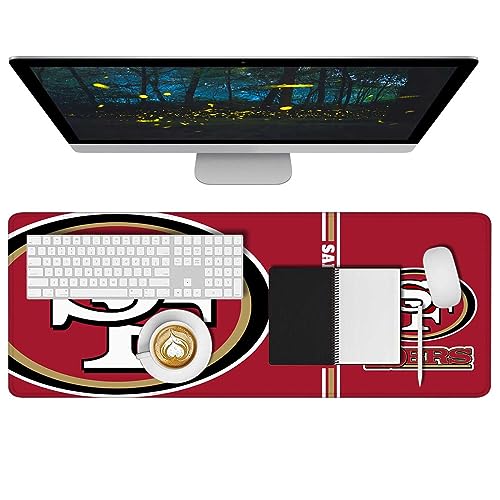 Large Gaming Mouse Pad, Extended Desk Mousepad with Stitched Edges, Football Computer Keyboard Pad for San Francisco Gamer, O