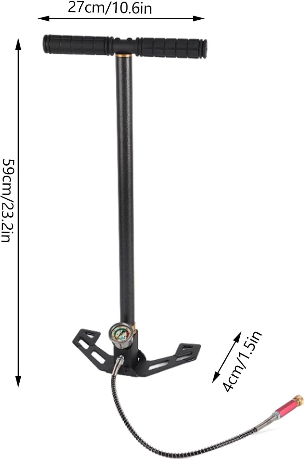 High Pressure Air Pump, 3 Stage Tungsten Steel Hand Pump for PCP Air Guns, Scuba Diving, and Tire Filling up to 4500psi