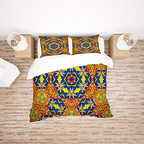 Housse de couette microfibre 1 personne avec parure de lit graphique double - 3