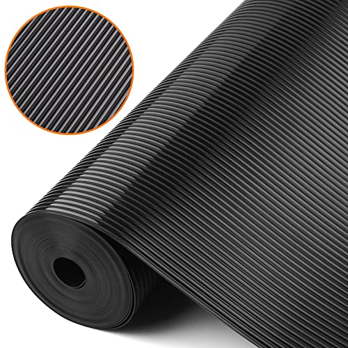 Shelf Liners for Kitchen Cabinets Non Adhesive Drawer Liner EVA Material Cupboard Mat Non-Slip Refrigerator Mats No Odor Washable Fridge Liner for Cabinet, Storage and Desks 17.3 x 78.7 Inches Black