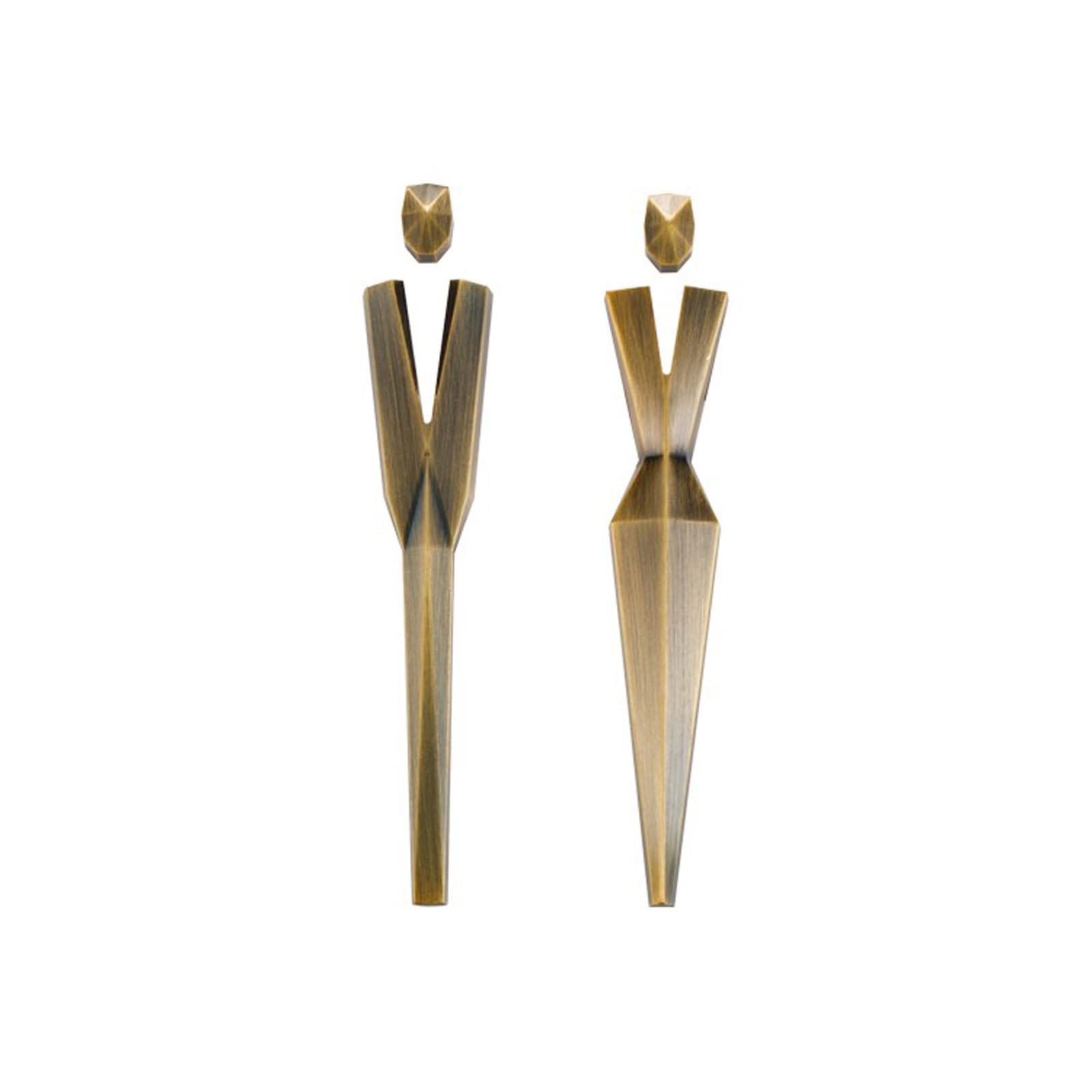 Letreros para Puertas de baños, letreros para baños, letreros para baños comerciales, para Hombres y Mujeres, para Usar en Puertas o Paredes públicas, de oficinas o hogares (Bronce Amarillo)