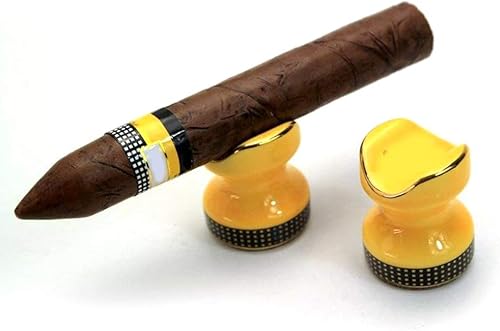 Miniatura 3 de 2 soportes para ceniceros de cigarros, soporte de cerámica portátil, los mejores accesorios para cigarros y amantes de los cigarrillos (amarillo)