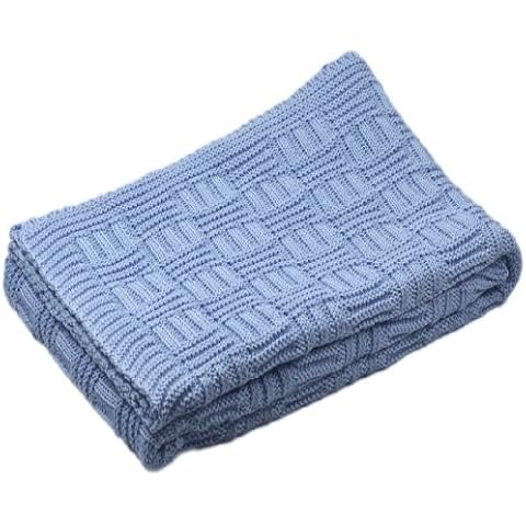 Baby-Decke aus 100% Bio Baumwolle kba hell blau 80 x 90 cm Cover
