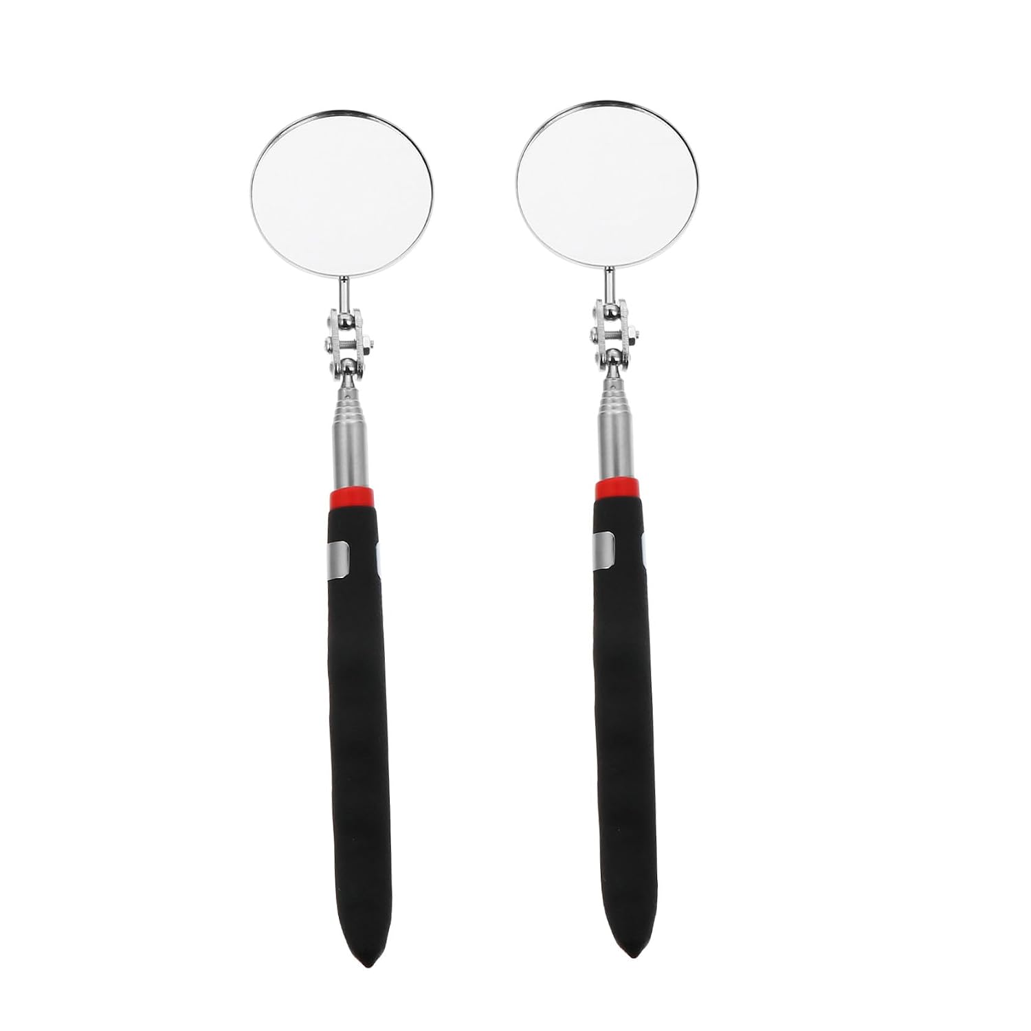 KICHOUSE 2pcs High- Telescoping Car Inspection Mirror Extendable Pole Swivel Mirror Auto Car Inspection Tool