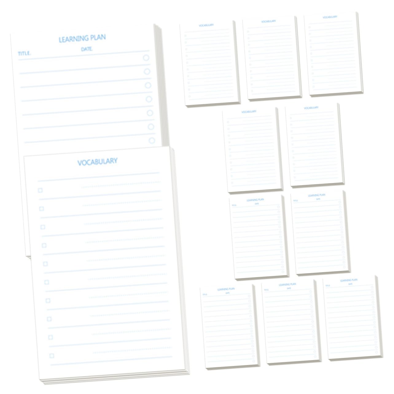HOMSFOU 2 Pièces 12 bloc-notes livre de mots Des cahiers bloc-notes de poche école cahiers en vrac mini cahier s-s lisses coussinets d'écriture petits pavé de Papier
