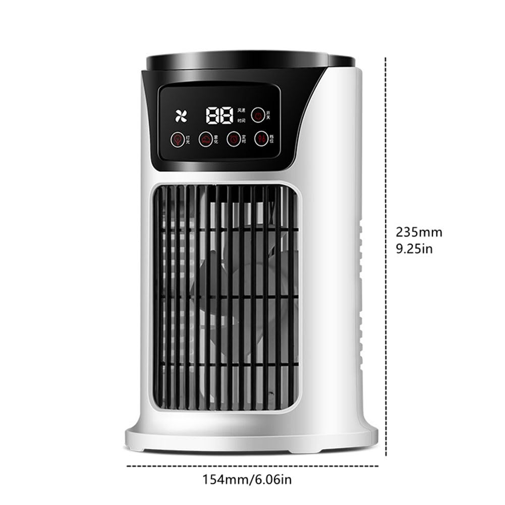 USB Mini Tischventilator mit 6 Geschwindigkeiten 300ml Wasserkühlung Sprühluftbefeuchter kleine mobile Klimaanlage Luftkühler für Zuhause Schlafzimmer Büro Studentenwohnheim Schwarz