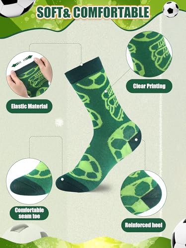 Ramede 48 Pairs Soccer Socks Bulk Sports Crew Socks Novelty Soccer Pattern Gifts for Men Women Teen Team3