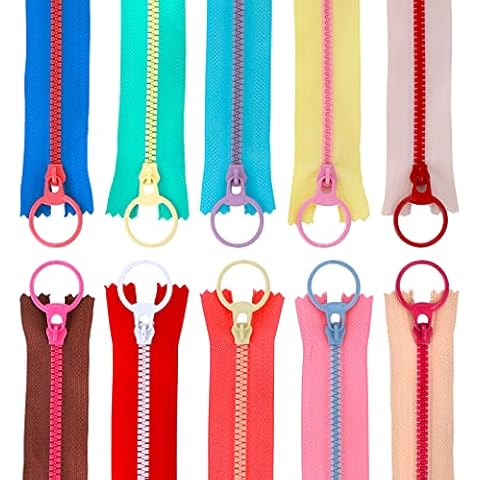 ASTER 20 Stück Harz Reißverschlüsse, 22 cm Nähreißverschlüsse Unsichtbar Coil Reißverschlüsse mit Ringziehern, Bunten Reißverschluss für Schneider, Nähen, Handwerk, Kleidung Cover