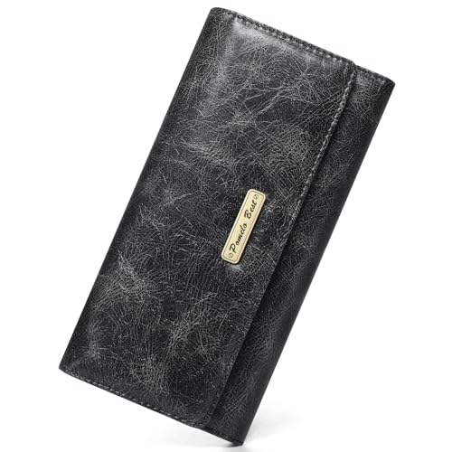 Pomelo Best Wallet Women RFID Blocking Trifold Credit Card Holder Slim Womens Wallet with Zipper Coin Pocket ID Window