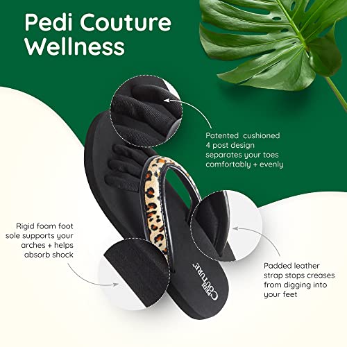 Image of Pedi Couture Pedicure Sandals with Built In Toe Separators for Women - Comfortable Spa Style Flip Flops for Home, Salon, Yoga & Gym Use