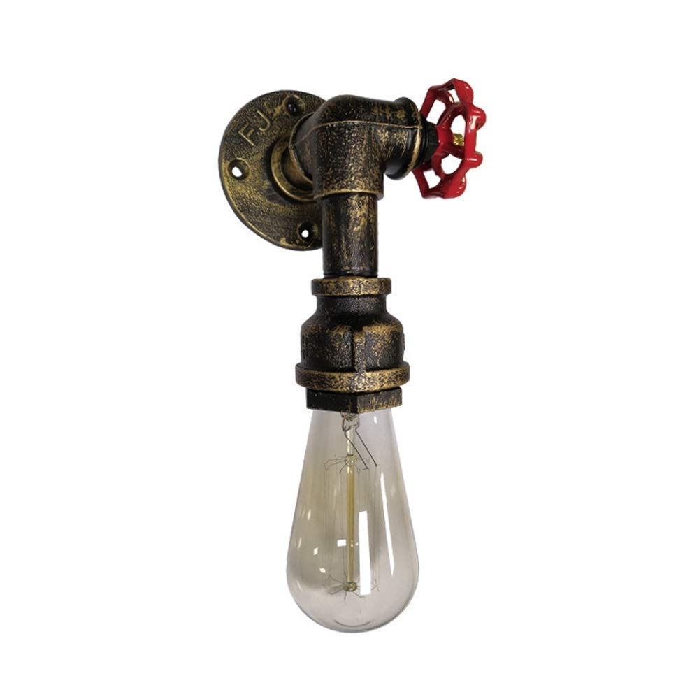 HXYSXHJUO Antique Metal Water Pipe Sconces, Industrial Wrought Iron Wall Lamp, Steampunk Style Design Light E27 for Bar, Corridor, Stairs, Balcony, Cafe, Lighting Decor
