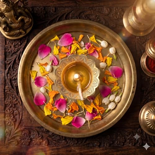Image of Pure Source India Brass Akhand Diya /Oil Lamp for Pooja, Mandir and Home Decoration (L-2.75inch) 1pcs