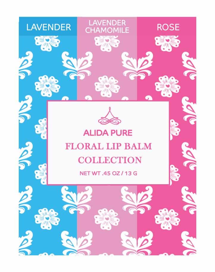 Miniatura 6 de ALIDA PURE Colección de bálsamo labial floral, juego de bálsamo labial vegano, para labios secos y agrietados, juego de 3 tubos