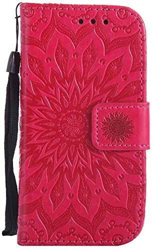 Phone Holder Case Dfly Galaxy S5 / Galaxy S5 Neo Case, Premium Soft PU Leather Embossed Mandala Design with Function Card Slots Holder Slim Flip Wallet Cover for Samsung Galaxy S5 / S5 Neo, Green,Size