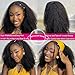 Kinky Curly Half Wig Human Hair 200 Density 3 In 1 Seamless Flip Over Half Wigs Human Hair Glueless Wear and Go Beginner Friendly Kinky Curly Wig Human Hair Drawstring Headband Wig for Women 20 Inch