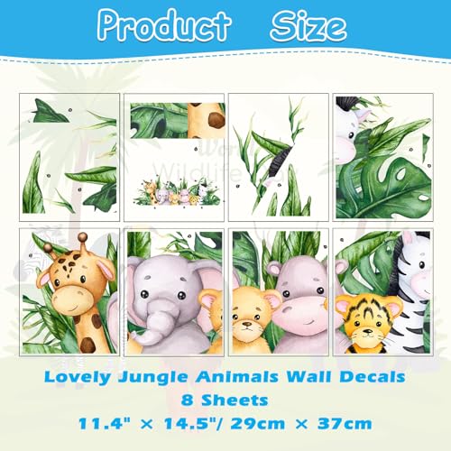 Vinilos decorativos animales jungla hojas verdes miniatura 7