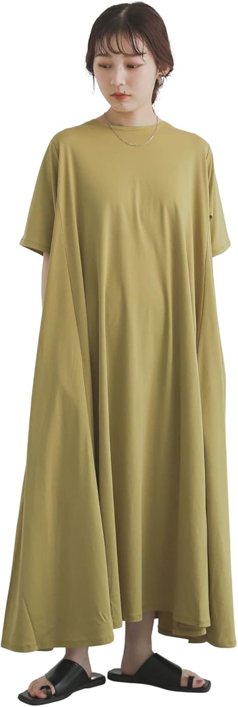 Amazon Co Jp センスオブプレイス ワンピース ドレス シルケットフレアカットワンピース レディース 15 26b110 服 ファッション小物