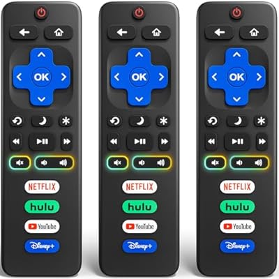 (Pack of 3) Remote for Roku-TV-Remote-Control-Replacement,Compatible with TCL Roku/Onn Roku/Hisense Roku/Sharp Roku/Philips Roku Smart TVs (Not for Roku Stick and Box)