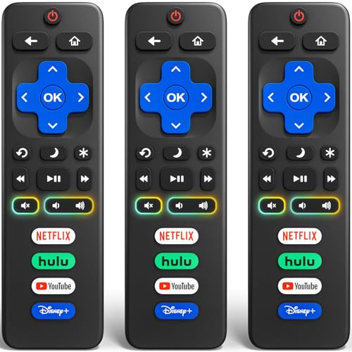 Image of (3 Pack) for Roku TV Remote Control Replacement, for TCL Roku /Onn Roku TVs