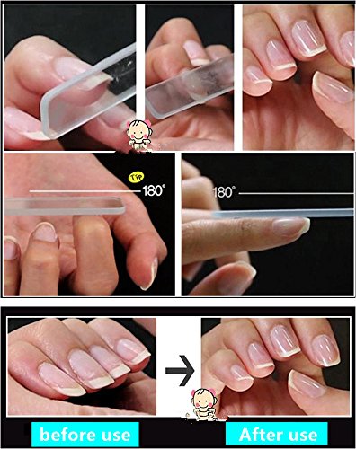 Set di 3 lime per unghie in vetro nano - lucidante...