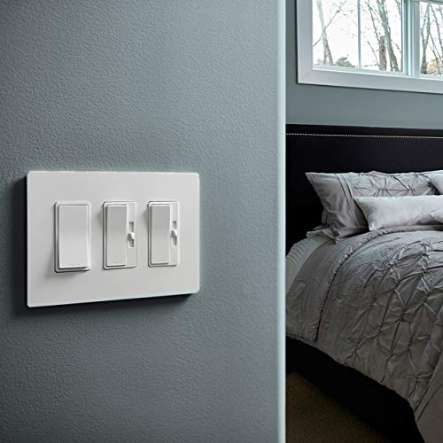 Image of Legrand Radiant CFL /LED Dimmer Light Switch, Single-Pole /3-Way with Locator Light, 0-10V, RHCL453PW3PKCC4, White, 3-Pack
