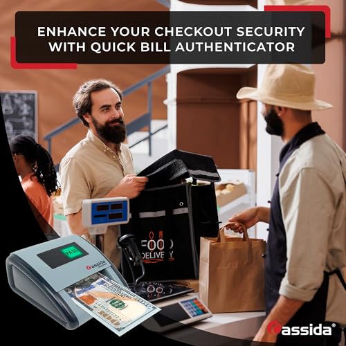 Image of Cassida InstaCheck Small Footprint, Easy to Read Automatic Counterfeit Detector with Infrared, Magnetic and Ultraviolet Sensors, Compact and Lightweight Grey 11-3 /4 inch x 9-1 /2 (Pass /Fail)