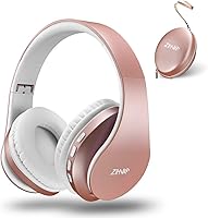 Vista 10 de ZIHNIC Auriculares Bluetooth sobre la oreja, auriculares estéreo inalámbricos y con cable plegables micro SD/TF, FM para teléfono celular, PC