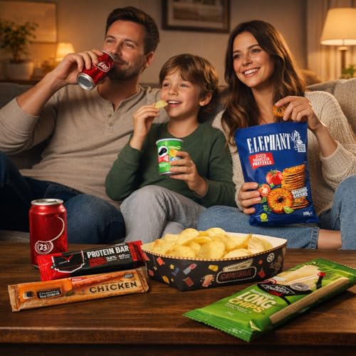 Snack Box XXL | Internationaler Mix: Chips, Nüsse & herzhafte Snacks | Inkl. Kult-Drink & Japanischem TCG Booster | Candy & Bar®