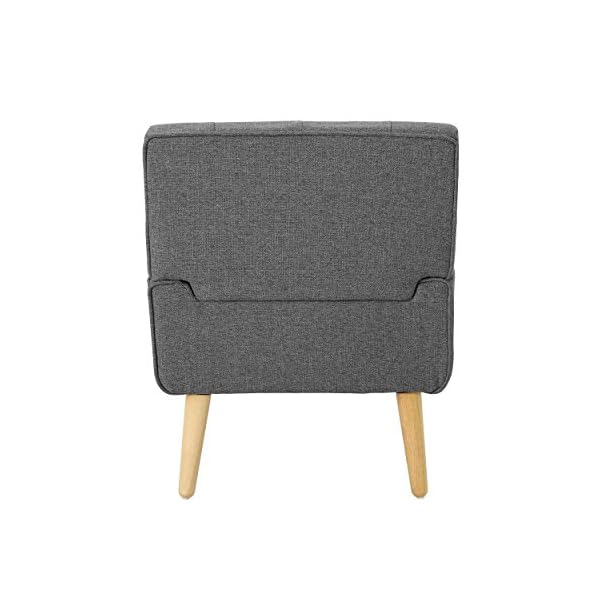 GDF Studio Eonna Buttoned Mid Century Modern Fabric Chair, Charcoal - Image 6