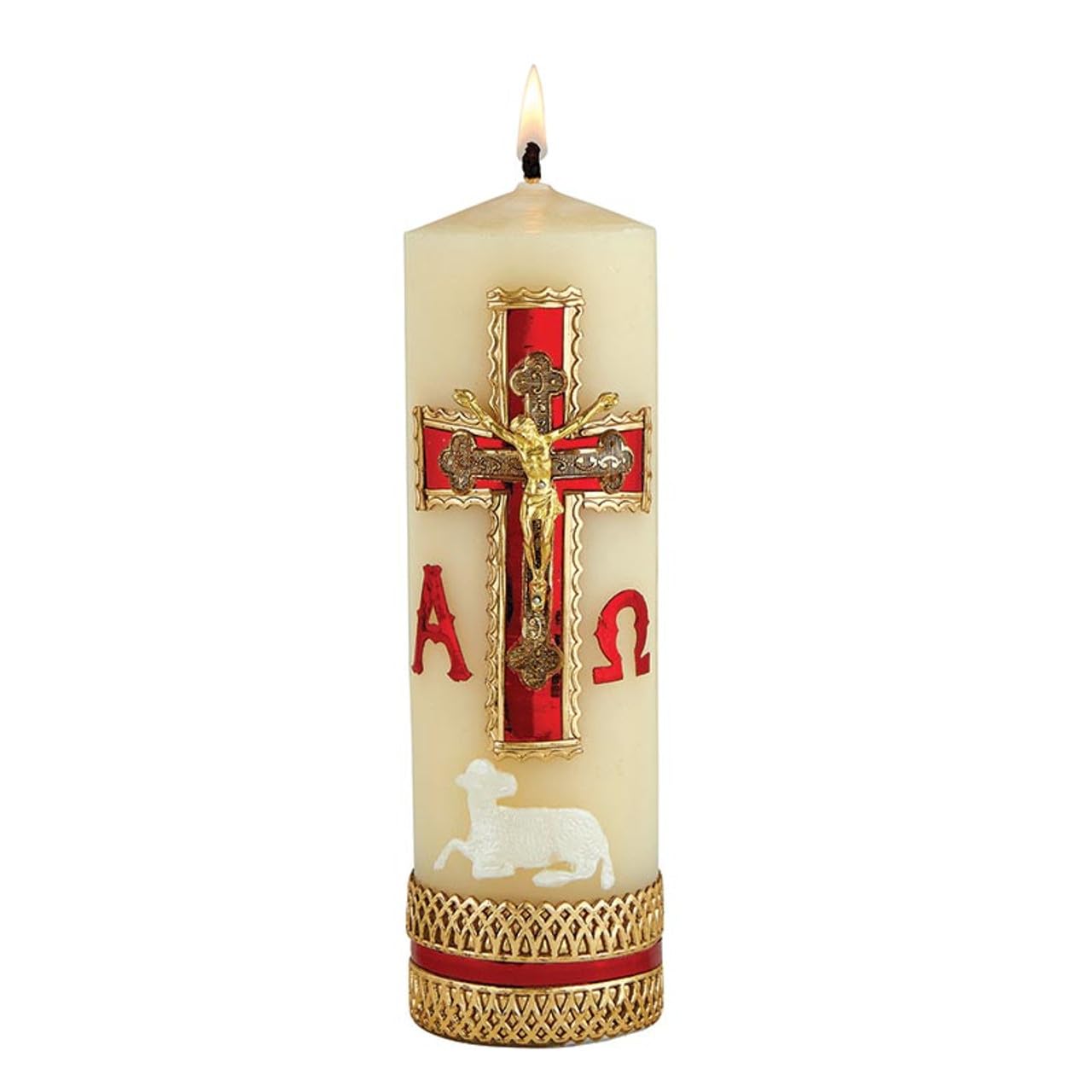 CB Church Supply Devotional Candles Hand Decorated Family Prayer Candle by Will & Baumer, 8-Inch, Christ The Redeemer