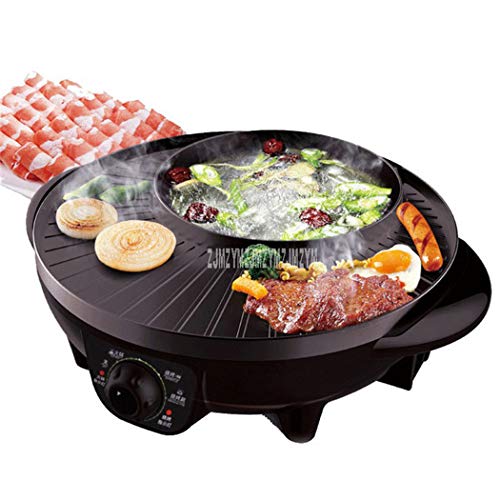 Langlin Multifuncional Barbacoa Caliente Pot Parrilla eléctrica Fondue Doble Pot Cover