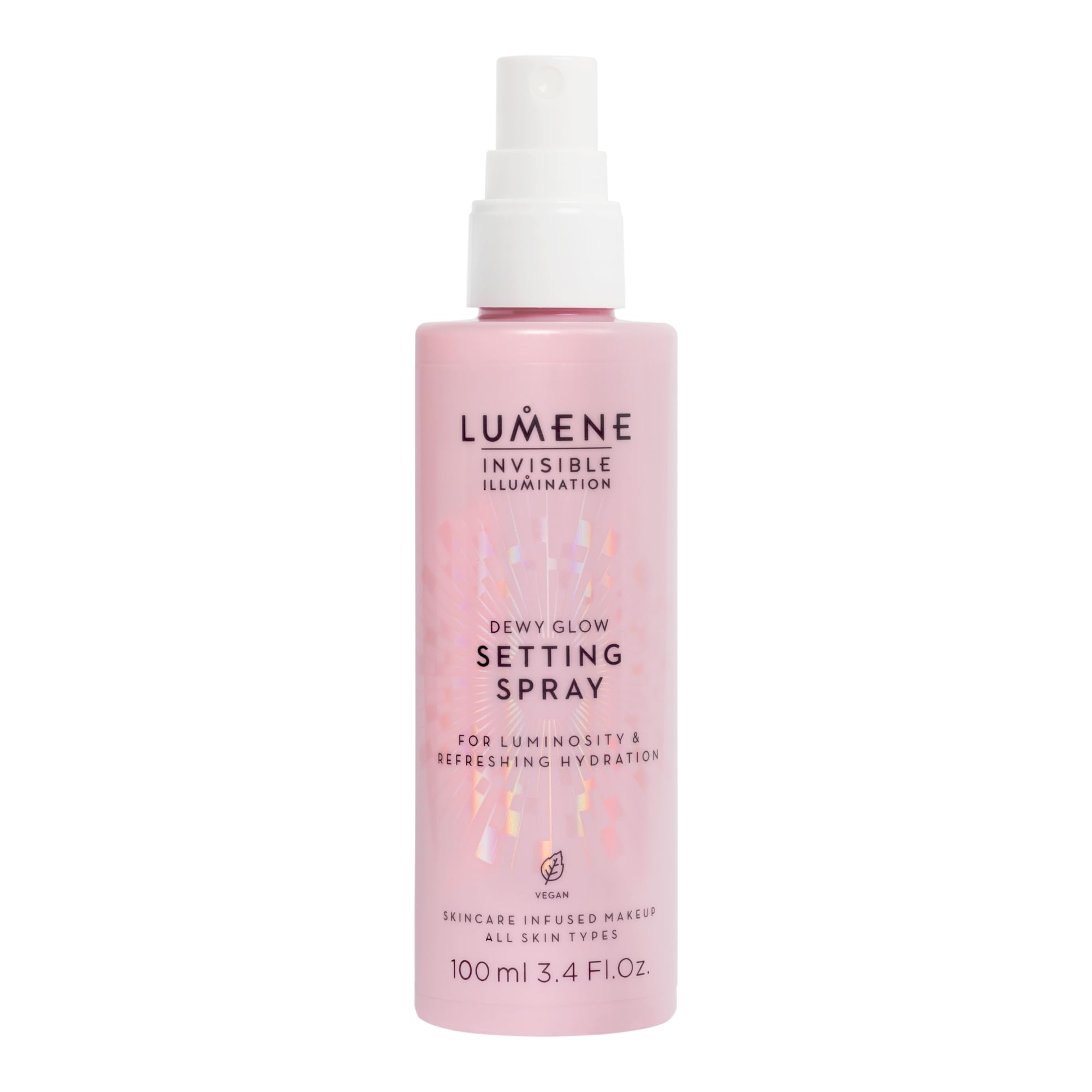 LUMENE Invisible Illumination Dewy Glow Setting Spray | Hydrating & Radiance-Boosting Mist | Locks in Makeup with a Natural Dewy Finish | Vegan | 100 ml