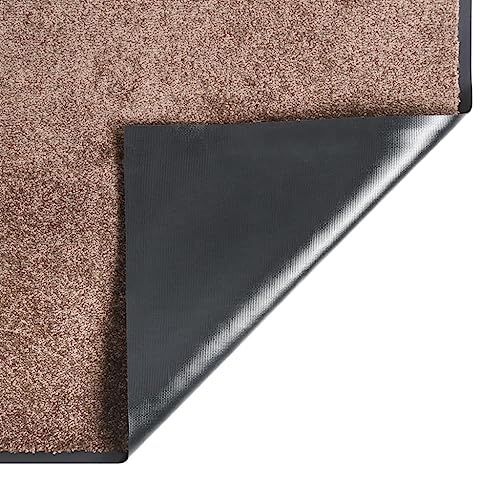 Paillasson 100% polypropylène marron 80x120 cm à envers vinyle robuste - 4