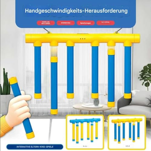 Ungtyb Reflex Trainer, Hand Speed Challenge, Reaction Game, Adjustable Drop, Hand Eye Training Improves Reflexes Fun Skill Test for All Ages, 15.74x2.08x3.74 in