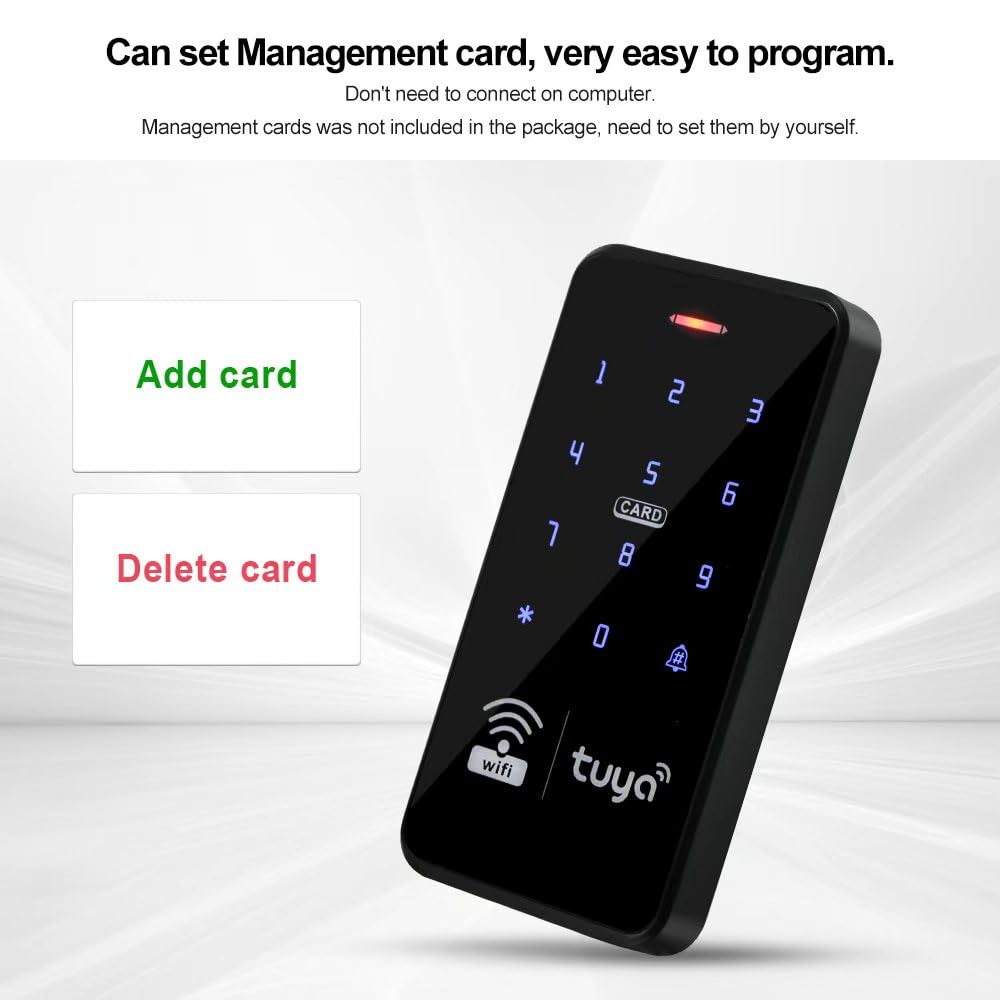 Sistema de control de acceso con teclado con pantalla táctil WiFi, teclado retroiluminado, IP68 impermeable, soporta tarjeta/contraseña/aplicación con función de graffiti, capacidad de 1000 usuarios