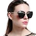 LianSan Designer Oversized Double Bridge Unisex Men Women Large Metal Driver Polarized Sunglasses 808 (black frame green lenses)