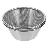 Kichvoe Edelstahl Reissieb und Siebschüssel Satz 14cm Feinmaschiges Küchensieb für Obst Gemüse Bruchfestes Abtropfsieb ohne Geruch Küchen Siebkorb für Spülbecken und Lebensmittelreinigung