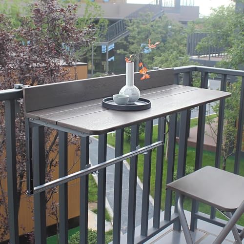 Mesa plegable ajustable para balcón, mesa de aluminio ligero para exteriores para patio y jardín