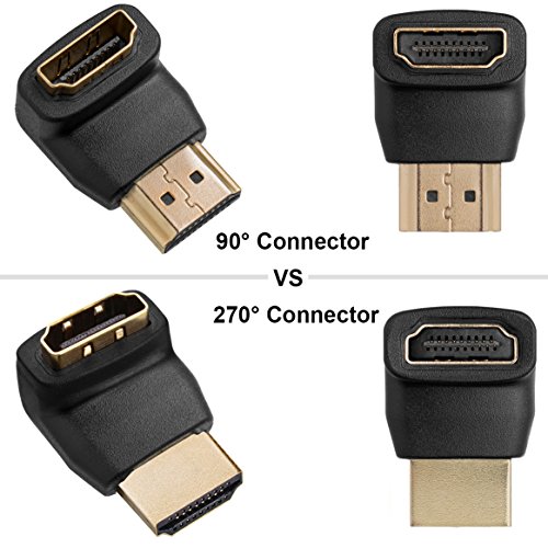 Image of HDMI 90 Degree, 180-Pack (60 3-Packs), Right Angle Adapters /Connectors, Supports HDMI 2.0b 4K 60hz HDR