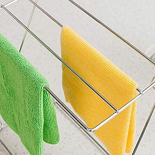 15 WEST 31430 Stainless Steel Towel Stand Rack Towel Hanging Holder 4 Layers Kitchen Washing Cloth Draining Rack Shelf Dishcloth Storage Hanger Shelf Bathroom Kitchen Organizer Accessories 2