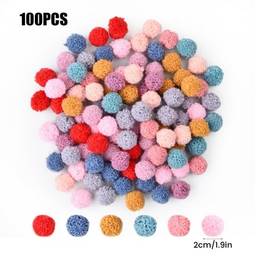 GIDWRIY Lot de 100 Petits Pompons Loisirs Creatifs 3 cm,Mini Pompom Blanc,Moelleux Pompons Bricolage,Fournitures Pompon Décoration,Pompom Artisanale,Pom Pom Kit Craft pour Guirlandes Franges